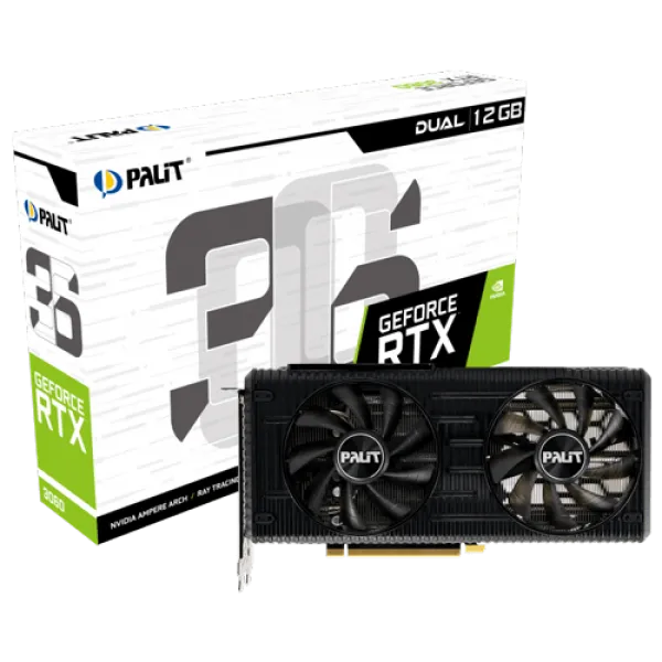 PALIT SVGA Palit GeForce RTX 3060 Dual 12GB GDDR6, 192-bit NE63060019K9-190AD Slika 1