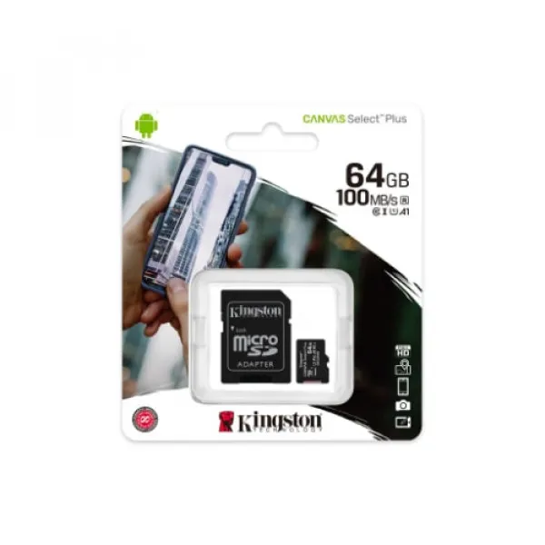 Micro SD Kingston 64GB Canvas Select Plus SDCS2/64GB +adapter Class10 Slika 1