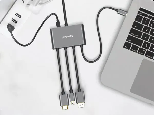 Kabl-display HUB Sandberg All-In-One USB C/DP/m DP/HDMI - HDMI 2m 509-21 Slika 3