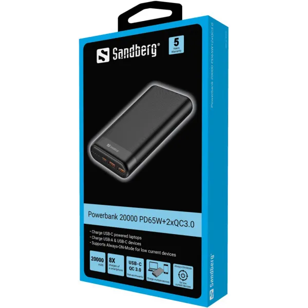 Powerbank Sandberg 420-62 20000mAh 65W+2xQC3.0 Slika 4