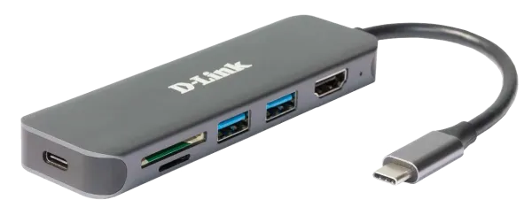 Docking D-Link DUB-2327 6in1 USB-C - HDMI/USB3.0x2/CR/PD Slika 1