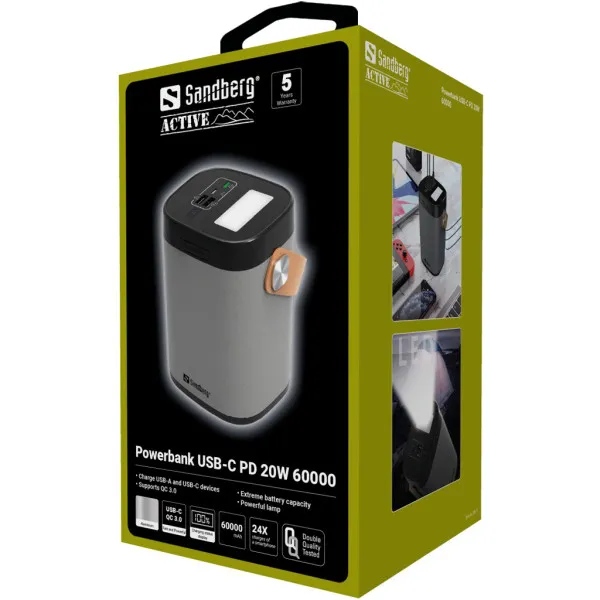 Powerbank Sandberg USB-C PD 20W 60000mAh 420-71 Slika 2