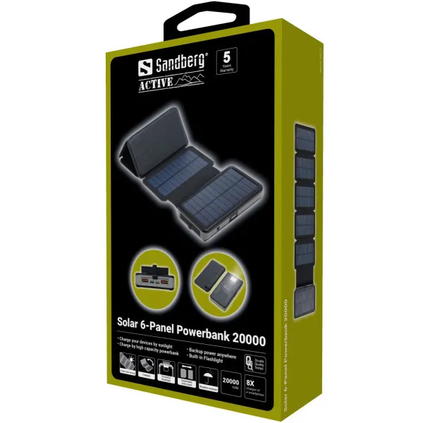 Solarni punjač i powerbank Sandberg 420-73 20000mAh/7.5W/USB-C Slika 2