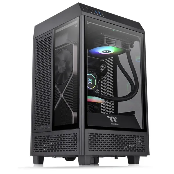 Kućište Thermaltake The Tower 100/Black/Win/SPCC/Tempered Glass*3/bez PSU Slika 1