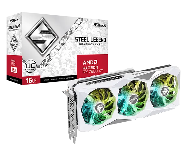 ASRock SVGA Asrock Radeon RX 7800 XT Steel Legend 16GB GDDR6 OC, RX7800XT SL 16GO Slika 2