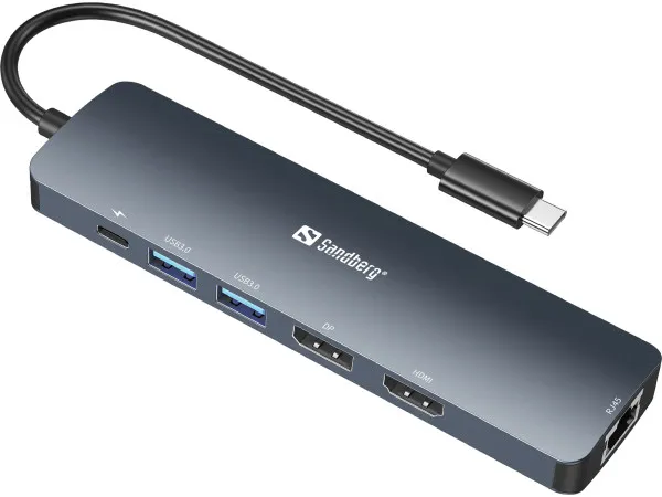 Docking station Sandberg USB-C - HDMI/DP/LAN/2xUSB 3.0/USB C PD 100W 136-43 Slika 2