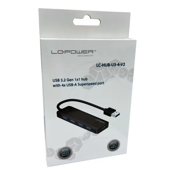 USB HUB LC Power LC-HUB-U3-4-V2 external USB3.2 Gen 1x1 HUB,4xUSB-A, 1xUSB-C, Slika 3