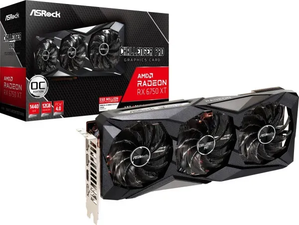 ASRock SVGA Asrock Radeon RX6750 XT Challenger Pro OC 12GB, RX6750XT CLP 12GO Slika 1