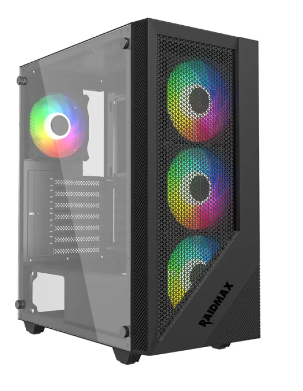 Kuciste Raidmax Obsidian window/black, 4x 120mm RGB/650W/RO650RGB Slika 1