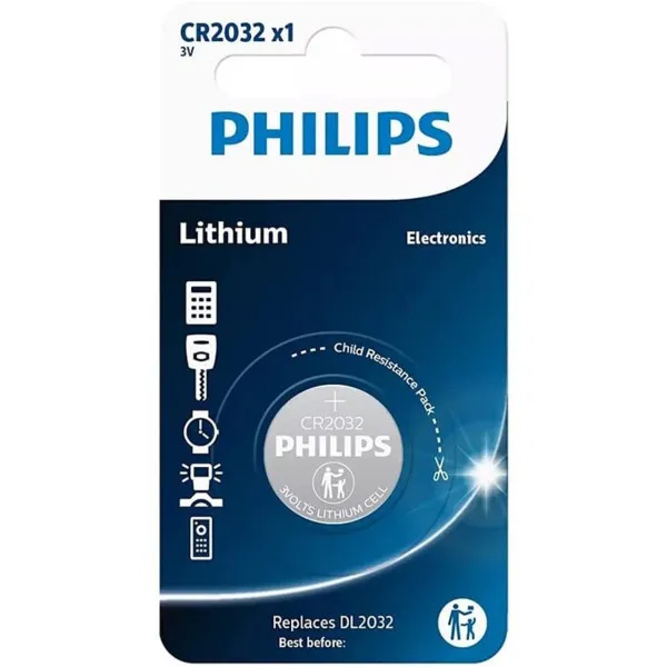 Baterija Philips CR2032 Litijum Slika 1