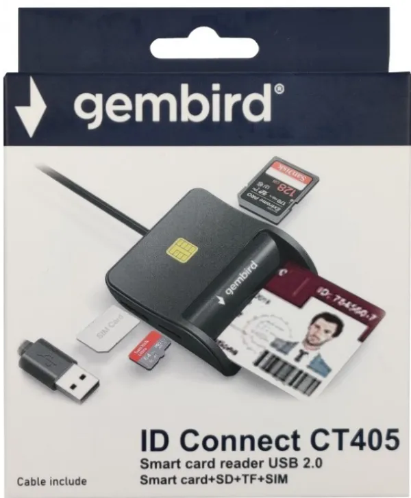 USB Smart Card Reader Gembird CRDR-CT405 Licna karta/saobracajna/sd/tf/sim Slika 2