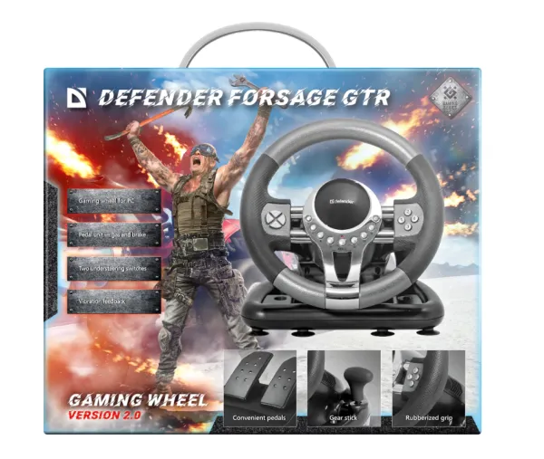 Gaming volan Defender Forsage GTR sa pedalama Slika 5