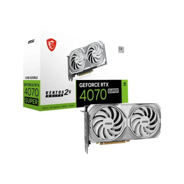 SVGA MSI Geforce RTX 4070 SUPER Ventus 2X 12GB DDR6 WHITE, V513-642R - Image 1