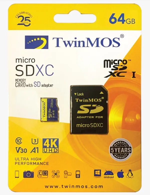 MicroSDXC TwinMOS 64GB TM64MSDXC10V30U3, UHS-3, V30 Slika 1