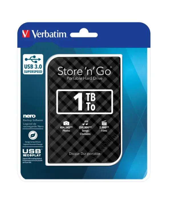 HDD E2.5" Verbatim 1TB USB 3.0 Store'n'Go 53194, Black Slika 3