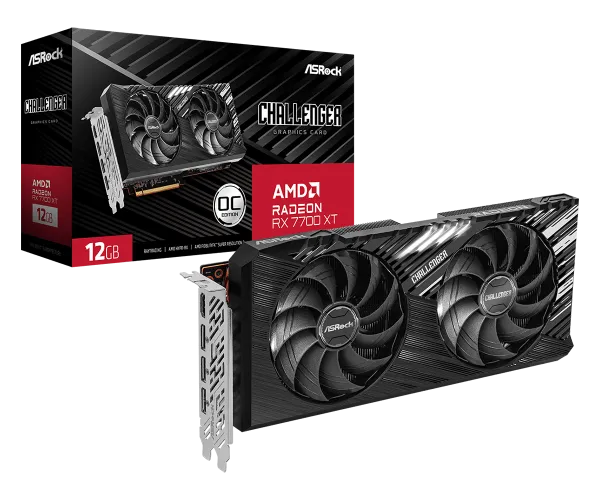 ASRock SVGA Asrock Radeon RX 7700 XT Challenger 12G GDDR6 OC, RX7700XT CL 12GO Slika 1