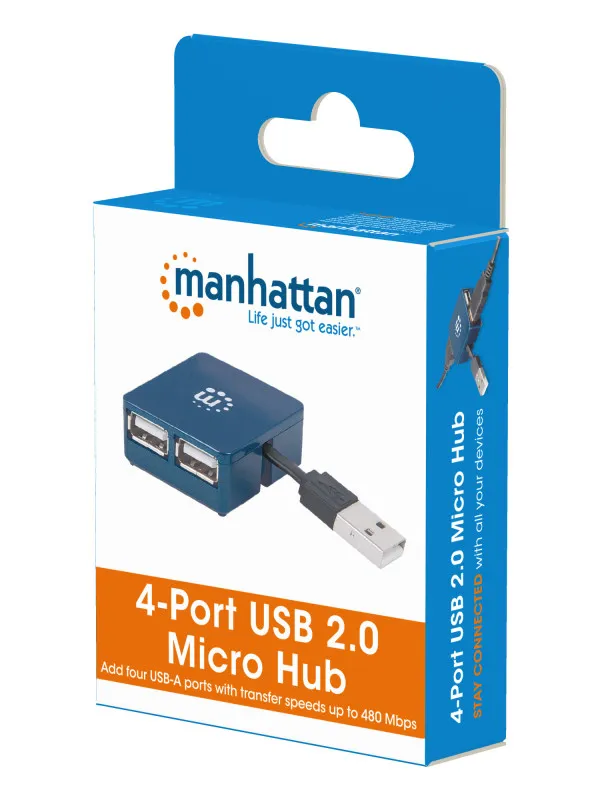 USB HUB 4port Manhattan 160605 2.0/480Mbps/Plavi Slika 2