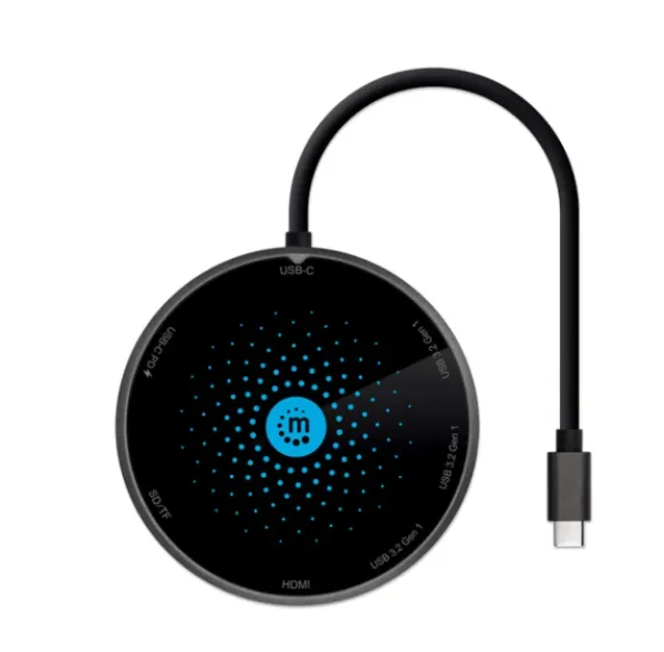 Docking station Manhattan 166560 8in1 USB-C - HDMI/3xUSB/CR/PD 60W/bež. punjač   Slika 2