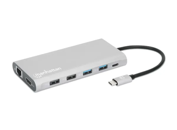 Docking station Manhattan 130660 12in1 USB-C - 3xHDMI/4xUSB/LAN/CR/PD 100W Slika 1