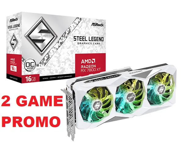 ASRock SVGA Asrock Radeon RX 7800 XT Steel Legend 16GB GDDR6 OC, RX7800XT SL 16GO Slika 1