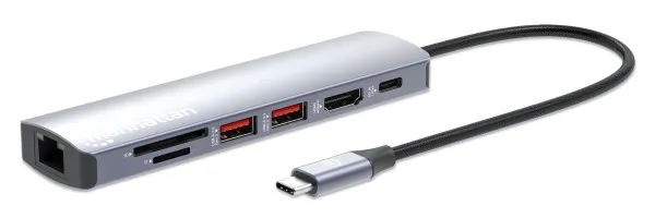 Docking station Manhattan 153966 USB-C - HDMI/USB-A/C/GLAN/CR/PD100W Slika 1