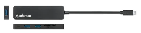 Mamhattan USB-C HUB 3port Manhattan 164948 3.2 G1/5Gbps/CR/Crni Slika 3