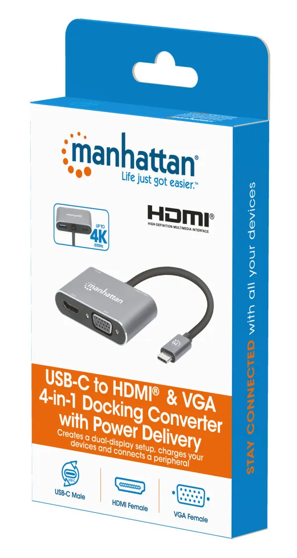 Docking station Manhattan 130691 USB-C - VGA/HDMI/USB 3.0/PD 87W Slika 4