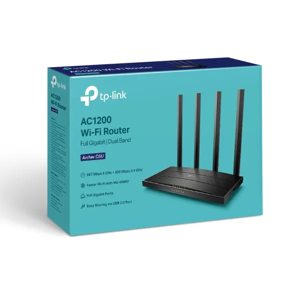 TP-Link LAN Router TP-LINK ARCHER C6U AC1200/1GWAN/4GLAN Slika 2