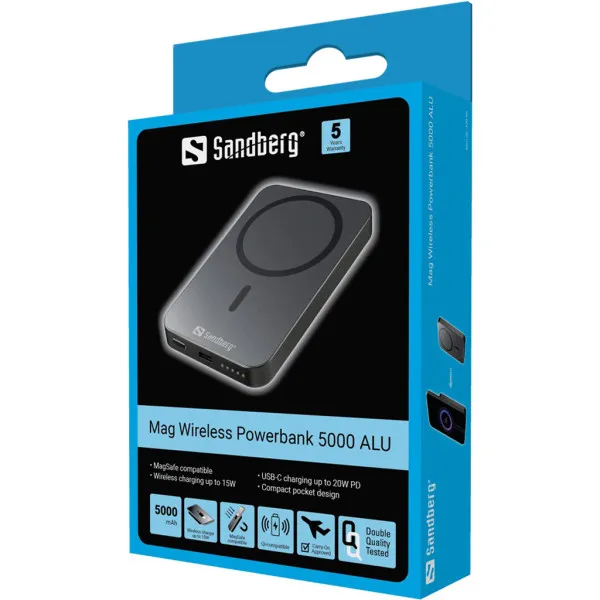 Powerbank Sandberg Mag 420-96 5000mAh Wireless ALU Slika 2