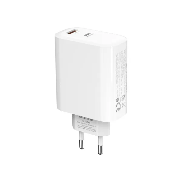 Strujni adapter S-link SL-EC69 65W PD 45W/QC 18W USB-C/USB-A Brzo punjenje Slika 1