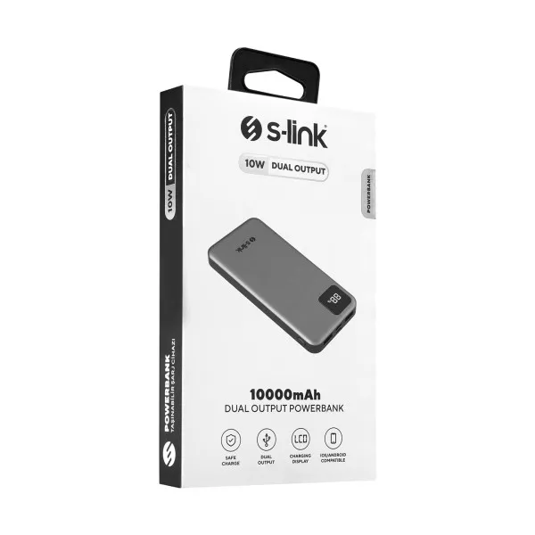 S-link Powerbank S-LINK G104 10000mAh LCD/sivi Slika 2