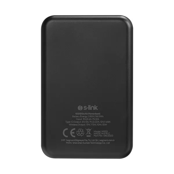 S-link Powerbank S-LINK M100 10000mAh LCD/PD20W/Magsafe/crni Slika 5