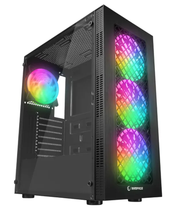 Kuciste Rampage PLAID V1 Mesh Glass 4x12cm Auto RGB Slika 1