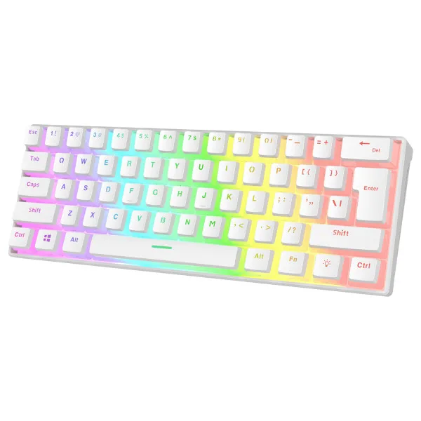 Tastatura USB-C Rampage RADIANT K11 Red Switch US RGB bela Slika 2