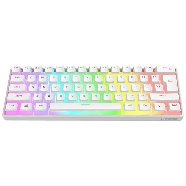 Tastatura USB-C Rampage RADIANT K11 Red Switch US RGB bela Slika 5