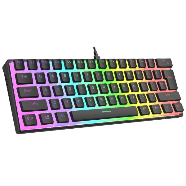 Tastatura USB-C Rampage RADIANT K11 Red Switch US RGB crna Slika 1