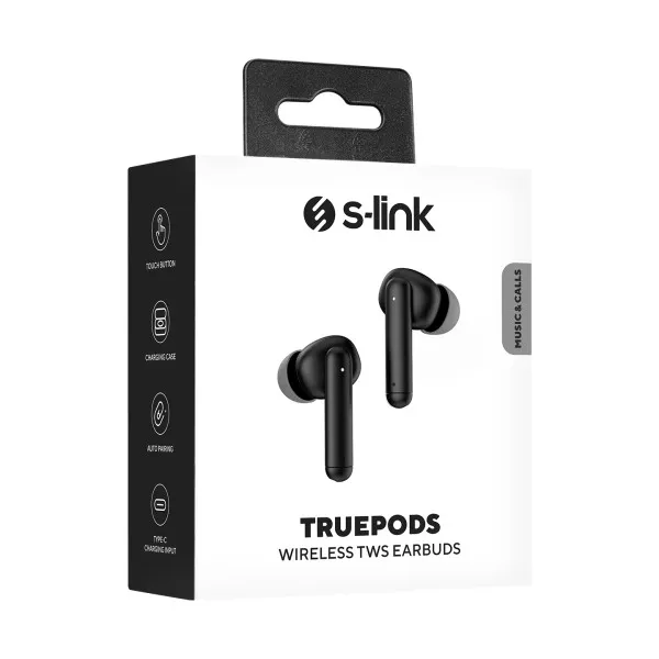 S-link Slušalice sa mikrofonom S-Link TruePods TWS IPX4 Bluetooth crne Slika 2