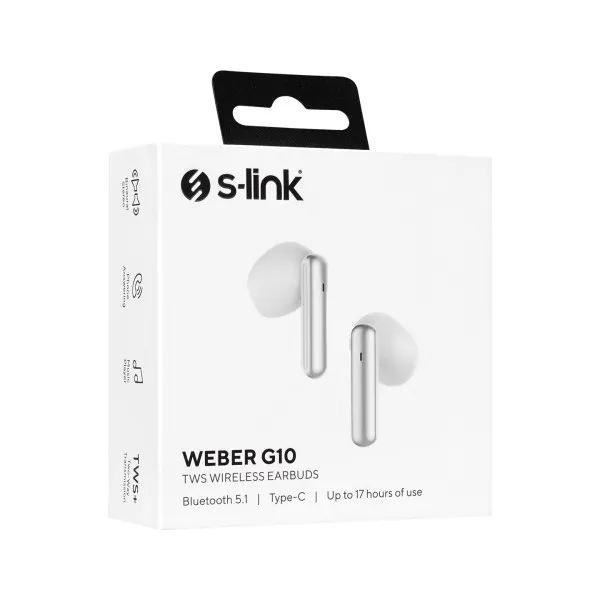 S-link Slušalice sa mikrofonom S-Link Weber G10 TWS Bluetooth 5.1 bele Slika 2