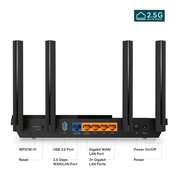 LAN Router TP-Link Archer AX55Pro AX3000/WiFi6/4 2.5G LAN Slika 3