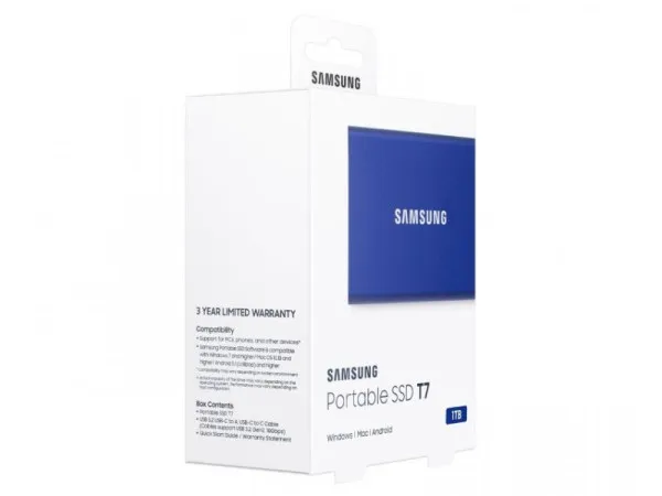 Eksterni SSD Samsung Portable T7 1TB MU-PC1T0H plavi Slika 2