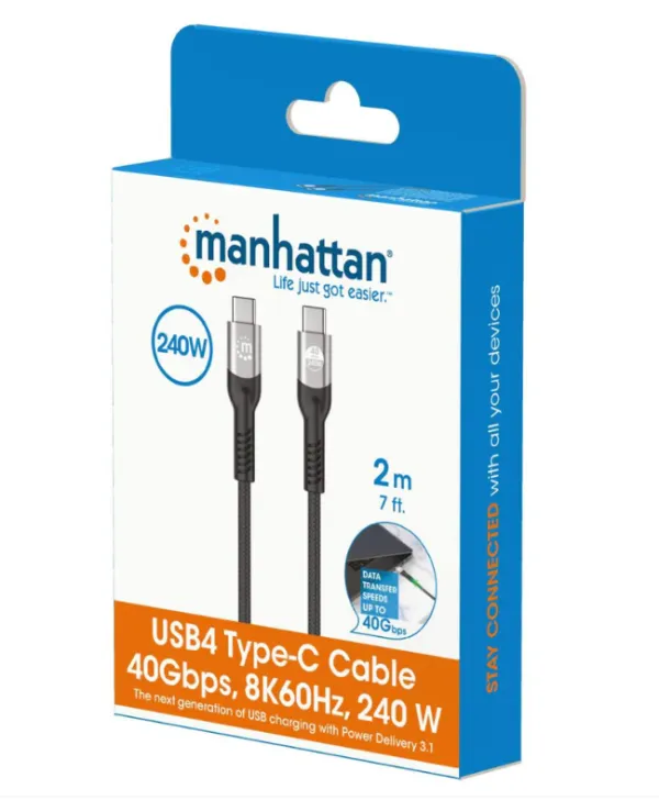 MANHATTAN Kabl Manhattan 356381 USB-C M/M 3.1/8K/60Hz/Thunderbolt 4/40Gbps/PD/2m Slika 4