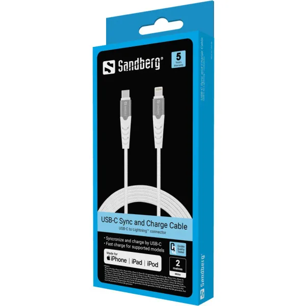 Kabl Sandberg 136-48 USB-C na Lightning 2m Slika 2