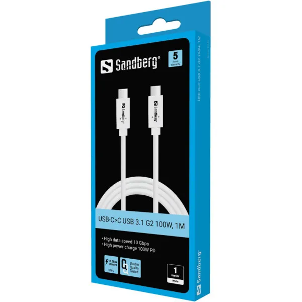 Kabl Sandberg 136-53 USB-C na USB-C 100W PD 1m Slika 2
