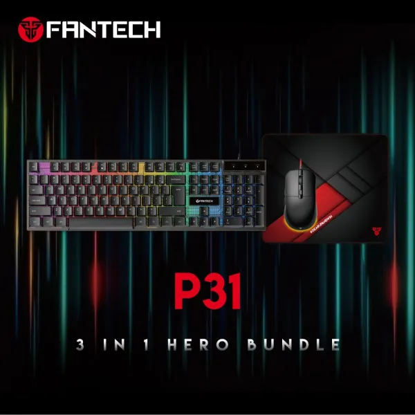 Tastatura + miš + podloga USB Fantech P31 Hero 3u1 crna Slika 1