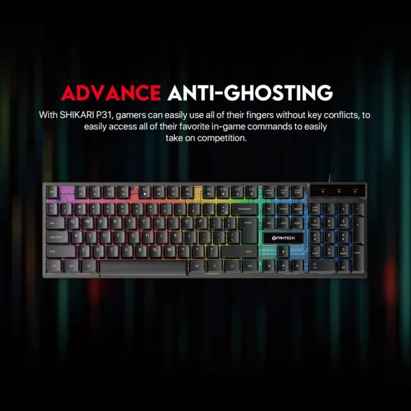 Tastatura + miš + podloga USB Fantech P31 Hero 3u1 crna Slika 4