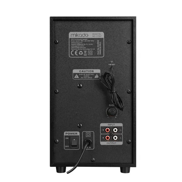 Zvučnici 2.1 Mikado MD-370BT 38W Bluetooth crni Slika 4