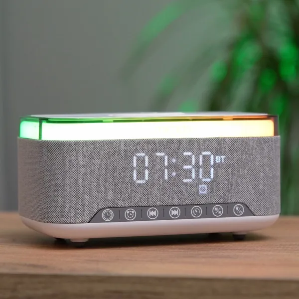 Zvučnik Mikado MD-W8 1200mah, 10W lampa/alarm/wireless punjač/sivi Slika 3