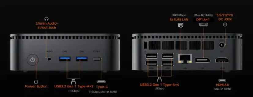 BlackView MP100 Pro i5-12450H/16GB/512GB/1xHDMI+1xDP/RJ45/BT/WiFI/W11P Black Slika 3