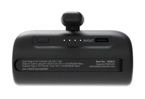 Powerbank Manhattan 102612 5000mAh 20W/Black/USB-C Slika 3