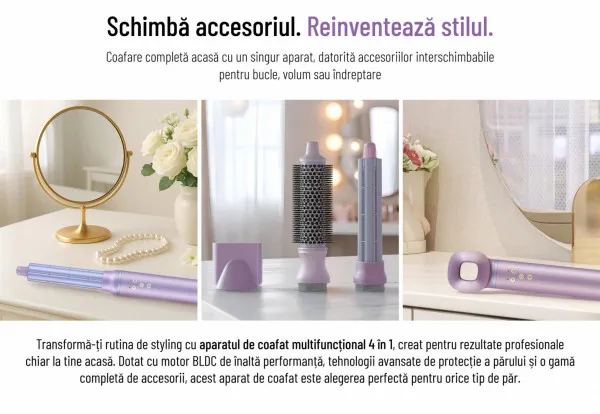Heinner Styler za kosu HEINNER HAS-H13BLDC-V4/1300W/roze Slika 2